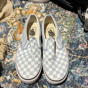 Blue checkered vans